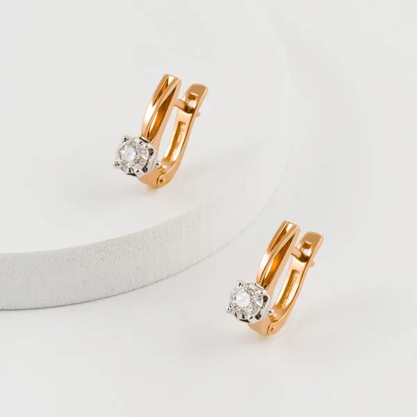 Серьги из красного золота с бриллиантами — арт. 000-302799