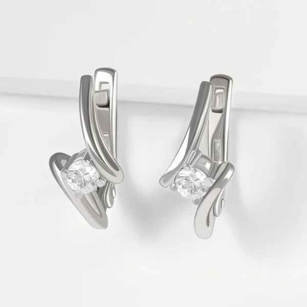 Серьги из серебра с фианитами — арт. 000-342802