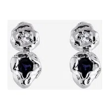 Серебристые серьги с горным хрусталем и сапфиром «Селена» Ringstone Poison Drop — модель kyhu8gn — фото 2