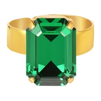 Позолоченное кольцо с кристаллом Majestic Green — модель rnwj828