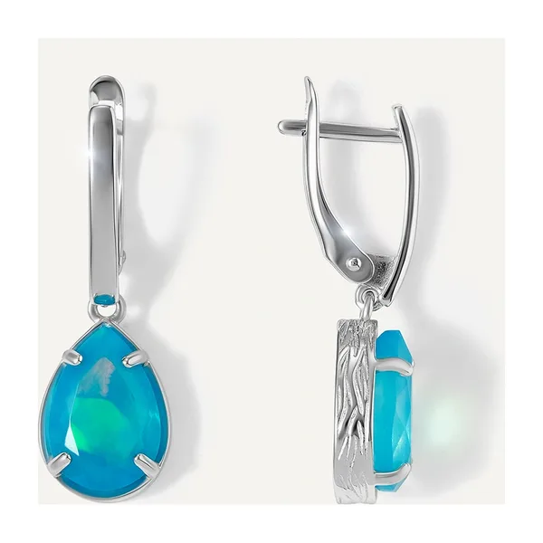 Серебряные серьги с голубыми опалами — арт. 10522-005236