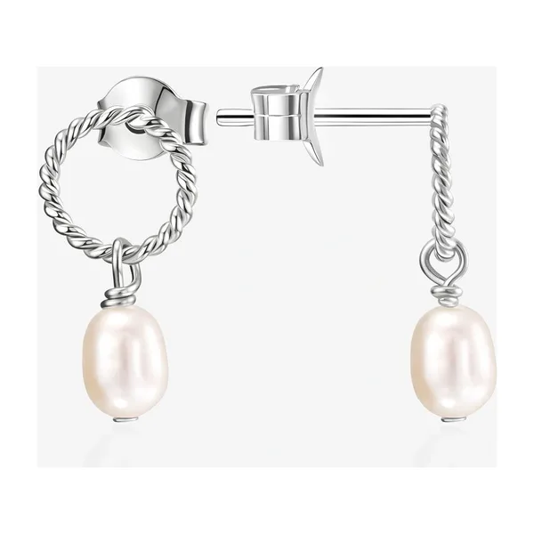 Серьги гвоздики из серебра с жемчугом — арт. 000-405582