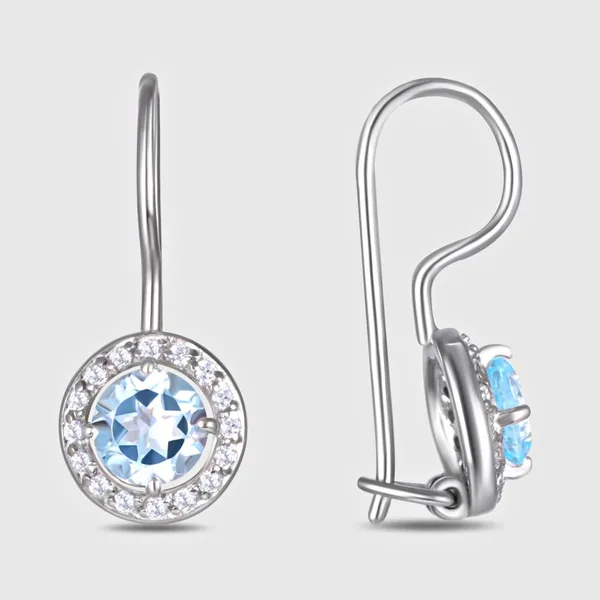 Серьги из серебра с топазами и фианитами — арт. 000-397918