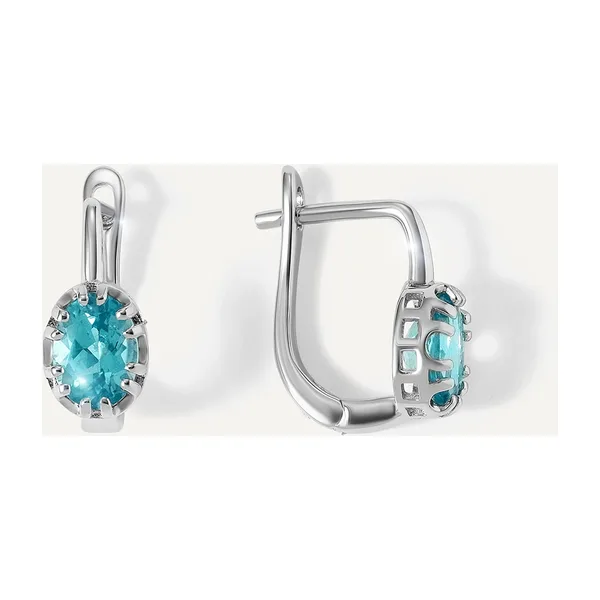 Серебряные серьги с апатитами — арт. 10522-004778
