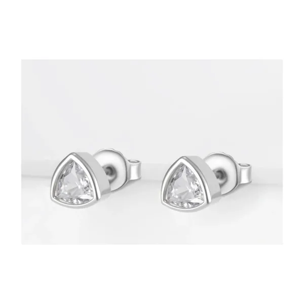 Серьги гвоздики из серебра с фианитами — арт. 000-395074