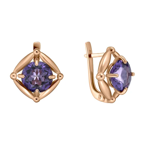 Серебряные серьги с аметистами — арт. 10522-000623