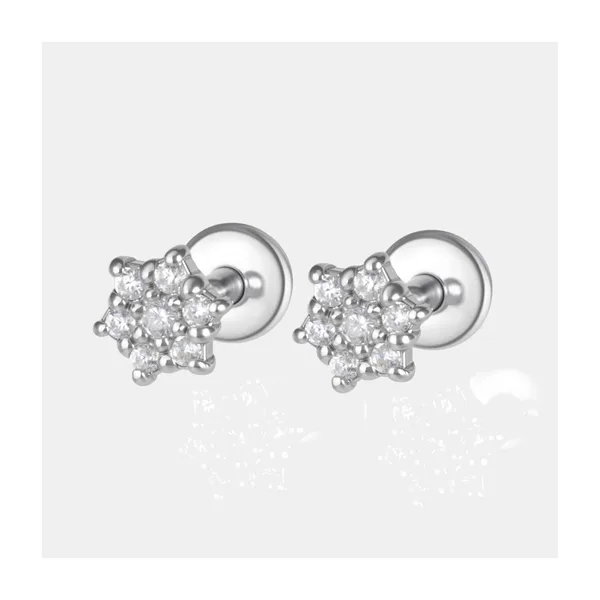 Серьги гвоздики из серебра с фианитами — арт. 000-280550