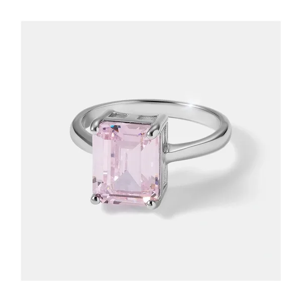Серебряное кольцо с розовым кубическим цирконием — арт. 10323-000493