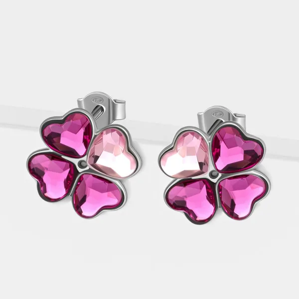 Серьги гвоздики из серебра с кристаллами Swarovski — арт. 000-390187