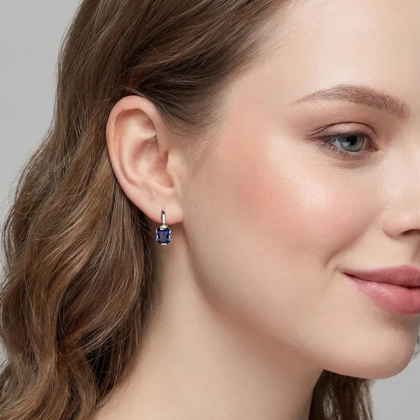Серебряные серьги с сапфирами — арт. 10521-001535