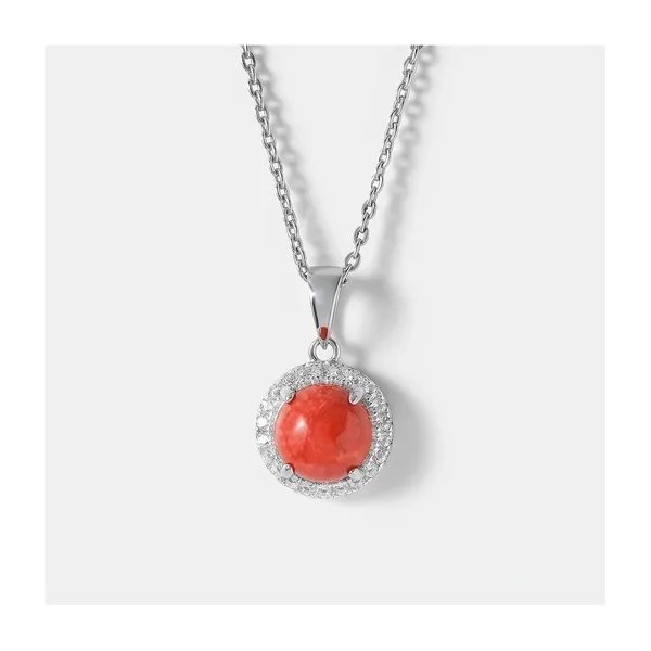 Серебряная подвеска с кораллом Салмон — арт. 10422-002410