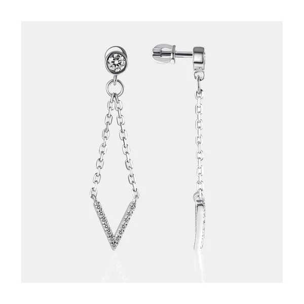 Серьги гвоздики из серебра с фианитами — арт. 000-399358