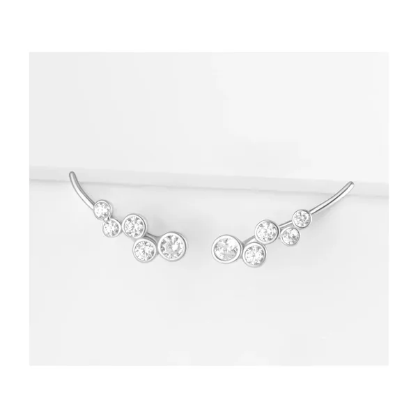 Серьги из серебра с фианитами — арт. 000-395085