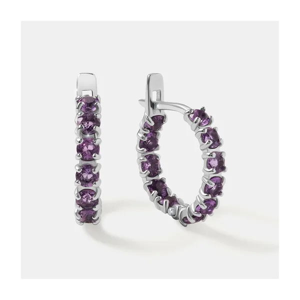 Серебряные серьги-конго с аметистами — арт. 10522-006234