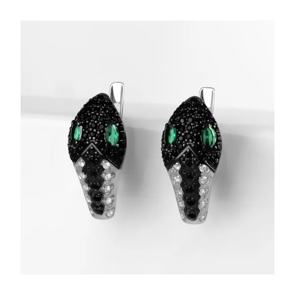 Серьги из серебра с фианитами — арт. 000-387608