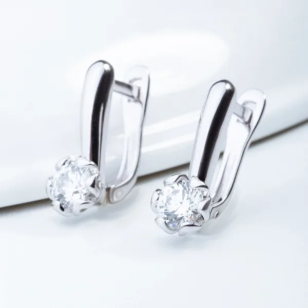 Серьги из серебра с фианитами — арт. 000-305749