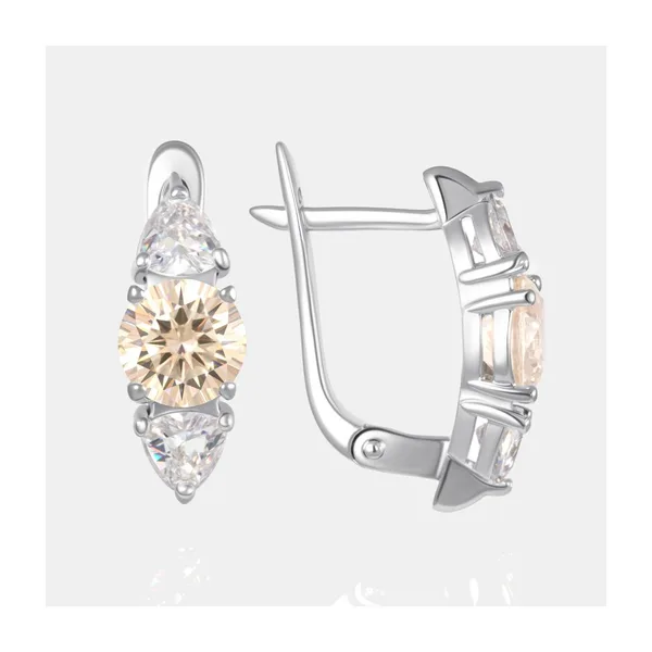 Серьги из серебра с фианитами — арт. 000-401129