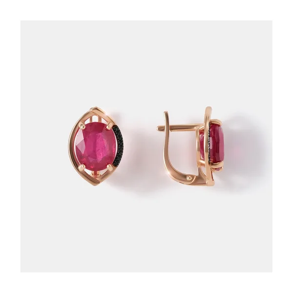 Серебряные серьги с рубинами — арт. 10521-001648