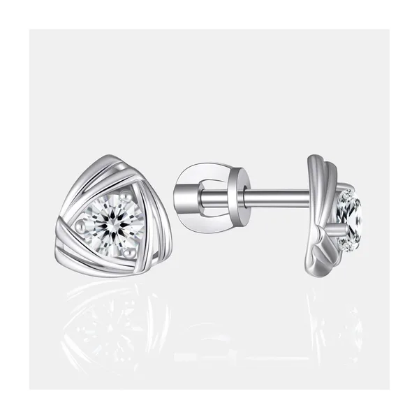 Серьги гвоздики из серебра с фианитами — арт. 000-366227