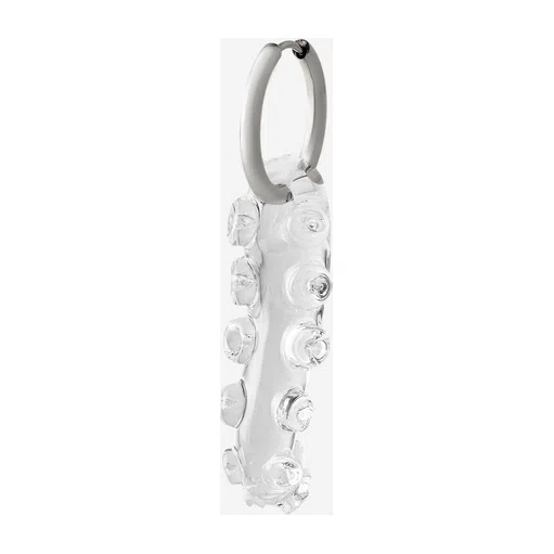 Белая моносерьга из боросиликатного стекла Tentacle Clear Matte 78glass Poison Drop — модель ww1akwy — фото 2