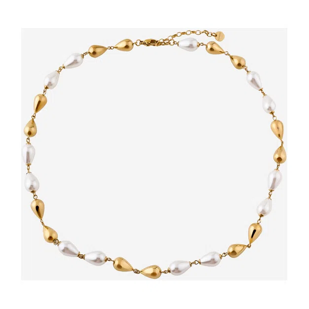 Позолоченное колье из стали с жемчужными бусинами PERFECT Brosway Poison Drop — модель ij968si