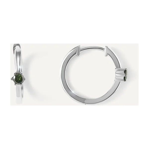 Серебряные серьги-конго с зелеными бриллиантами — арт. 10521-001306