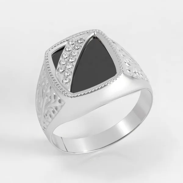 Печатка из серебра с фианитами — арт. 000-375089
