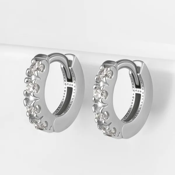Серьги конго из серебра с фианитами — арт. 000-385920