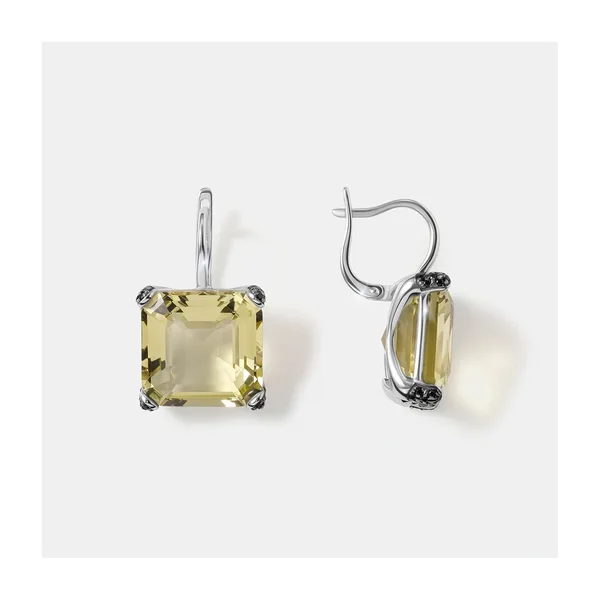 Серебряные серьги с лимонным кварцем — арт. 10522-007008