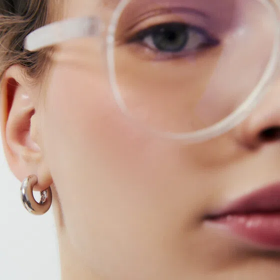 Серебристые маленькие серьги-кольца Aloud Poison Drop — модель uehd5ht — фото 2