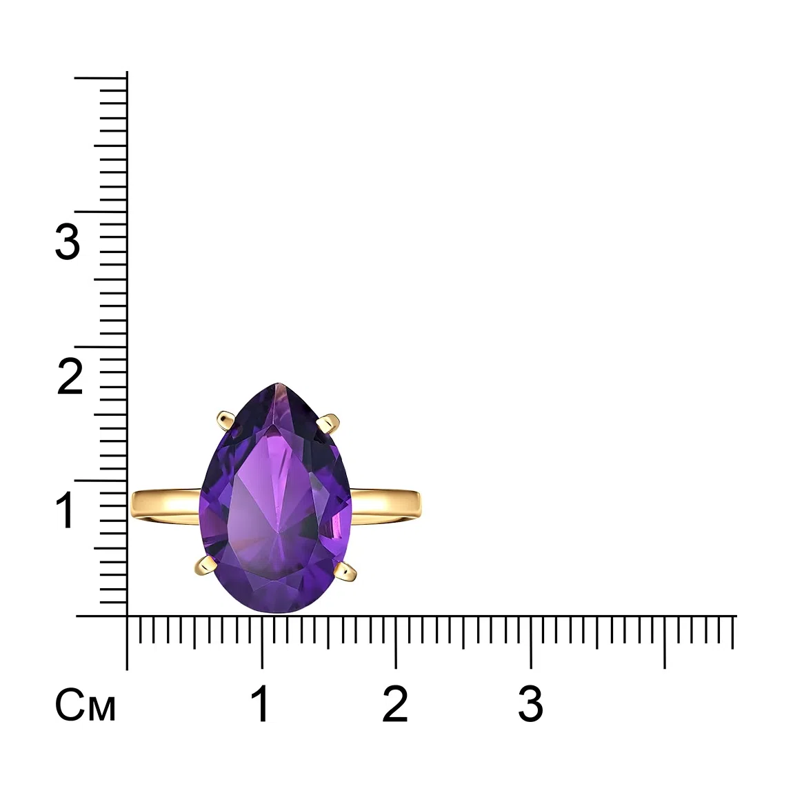 Серебряное кольцо с аметистом UVI, арт. 1069770, 3,15 г — фото 3