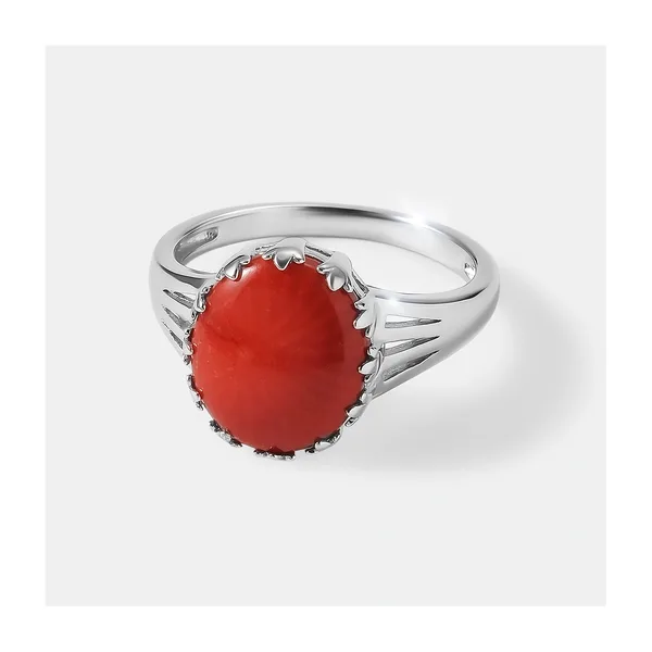 Серебряное кольцо с кораллом Салмон — арт. 10322-005757