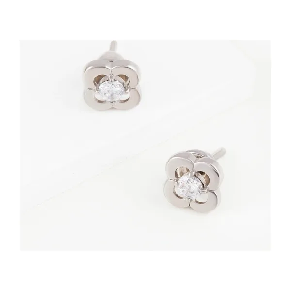 Серьги гвоздики из серебра с фианитами — арт. 000-358955