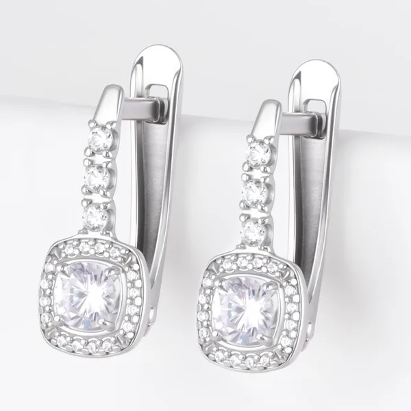 Серьги из серебра с фианитами — арт. 000-397976