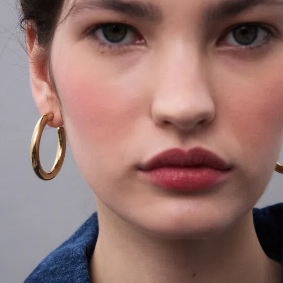 Позолоченные серьги-кольца из серебра LUTA Jewelry Poison Drop — модель ima6pw7 — фото 3