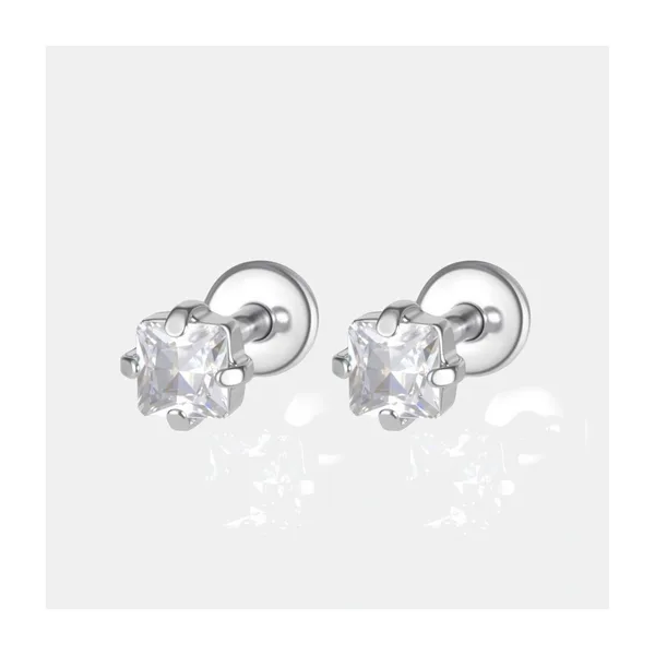 Серьги гвоздики из серебра с фианитами — арт. 000-397158