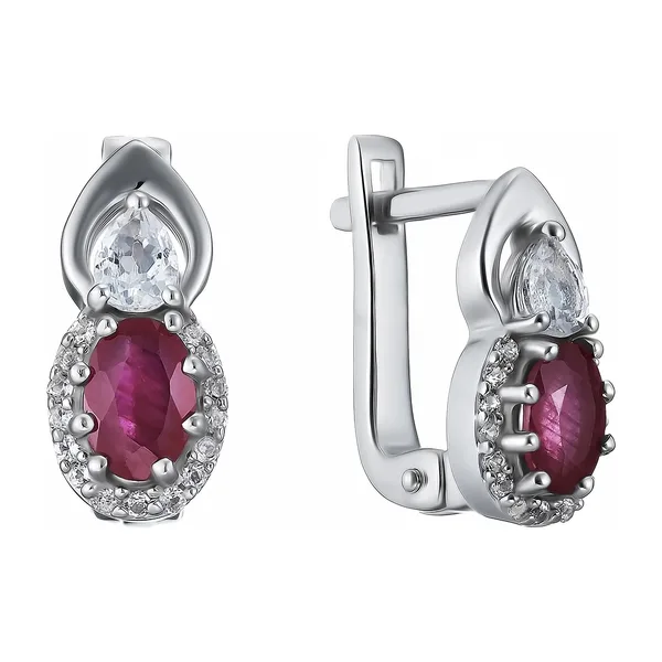 Серебряные серьги с рубинами — арт. 2090779