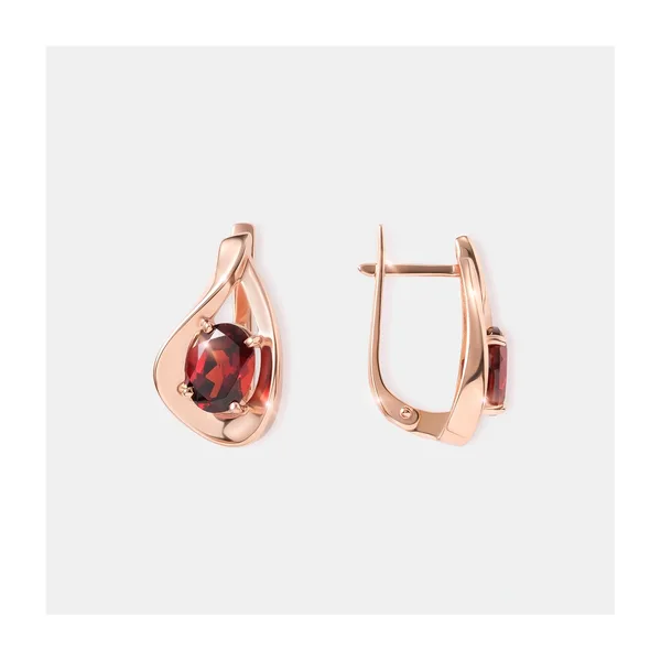 Серебряные серьги с гранатами — арт. 10522-006585