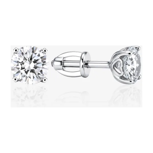 Серьги гвоздики из серебра с фианитами — арт. 000-400388