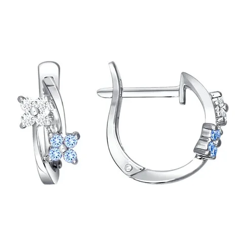 Серьги детские из серебра с фианитами — арт. 000-312220