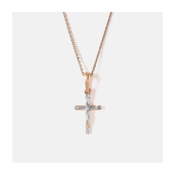 Подвеска-крест из золота с бриллиантом — арт. 10411-000416