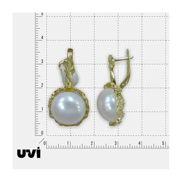 Серьги из желтого золота с жемчугом — арт. 10512-000991