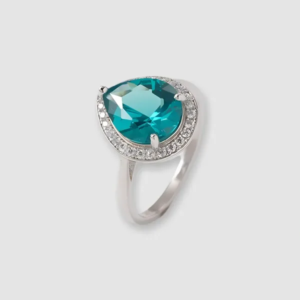 Серебряное кольцо с зеленой шпинелью — арт. 10322-004907