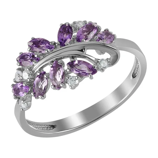 Серебряное кольцо с аметистами