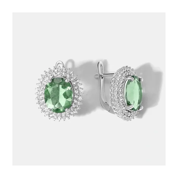 Серебряные серьги с флюоритами — арт. 10522-002284