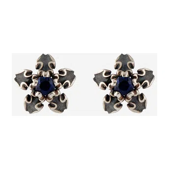 Пусеты из серебра с синтетическим сапфиром Baroque sapphire Sparkle NoBrandName Poison Drop — модель te66r8i — фото 3