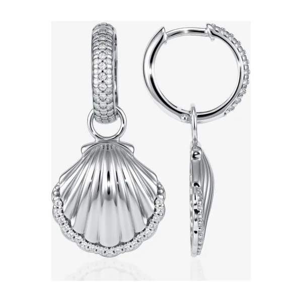 Серьги конго из серебра с фианитами — арт. 000-403133