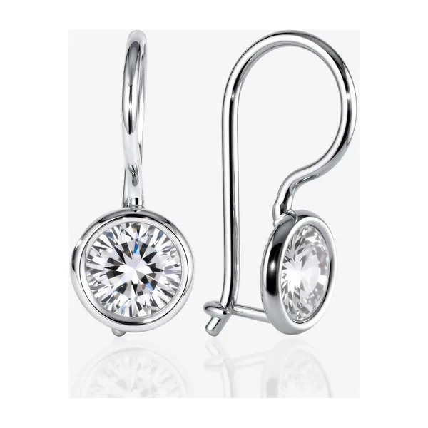 Серьги из серебра с фианитами — арт. 000-400375