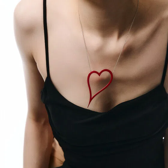 Колье из серебра «Сердце малое» на цепи коллекция HEART Dzhanelli Jewellery Poison Drop — модель 5y79nv1 — фото 2