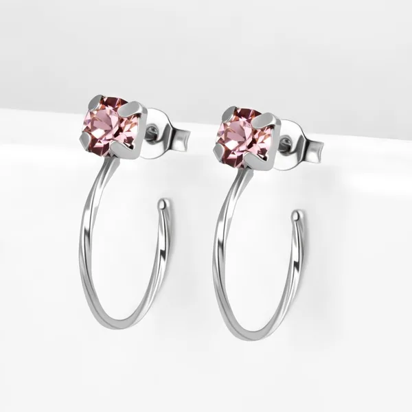 Серьги гвоздики из серебра с кристаллами Swarovski — арт. 000-390431